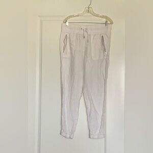 Athleta Retreat Linen Jogger Pants White